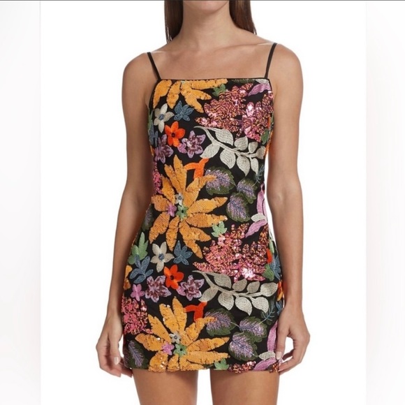 Ramy Brook Sequined Floral Embroidered Dress - Picture 5 of 12